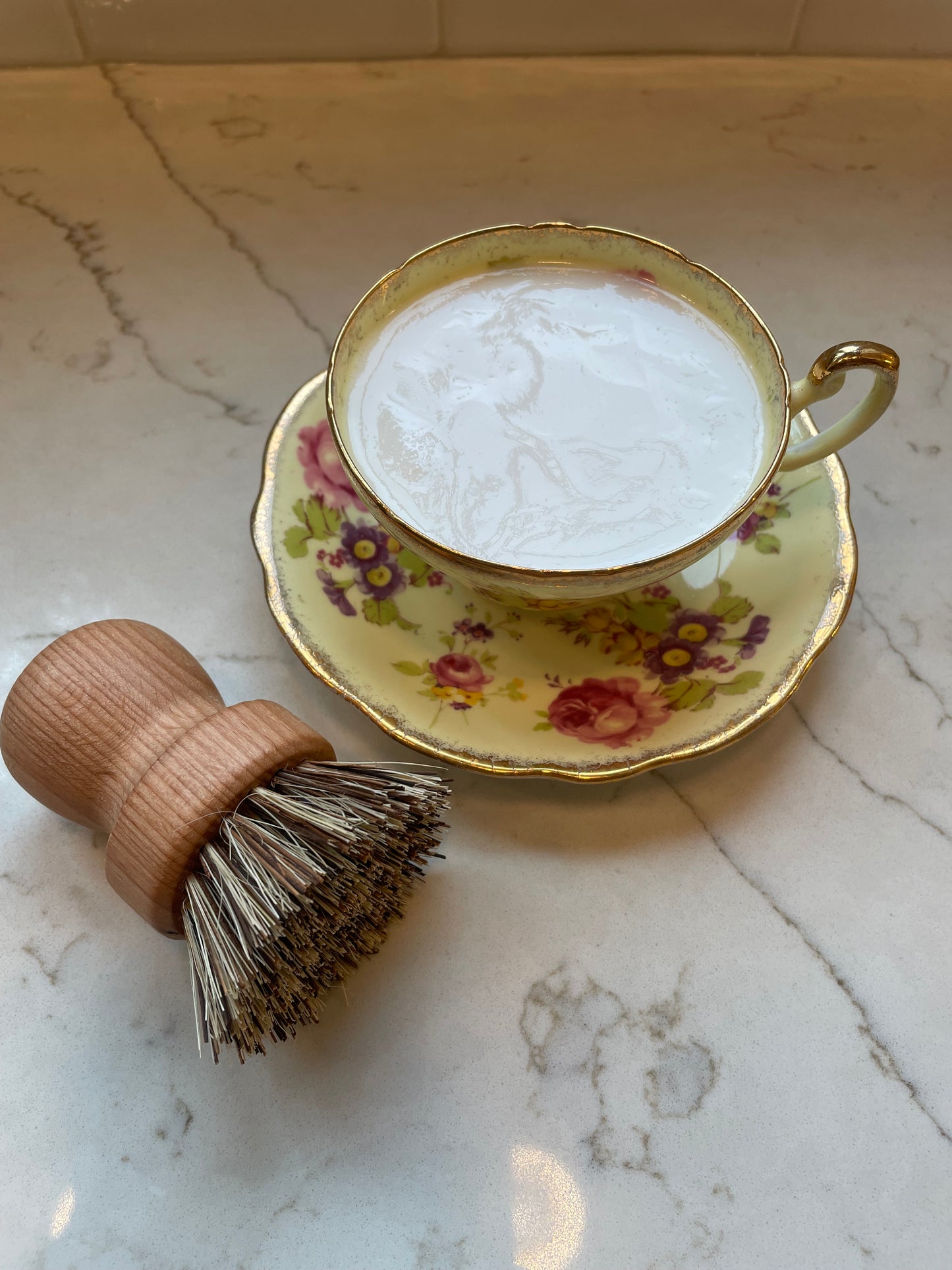 Solid Buttermilk Dish Soap in Vintage Tea Cup – Earl Grey Tea
