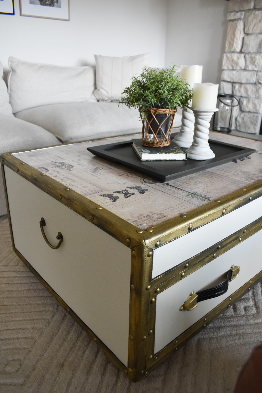 Upcycled Parisian Trunk Table