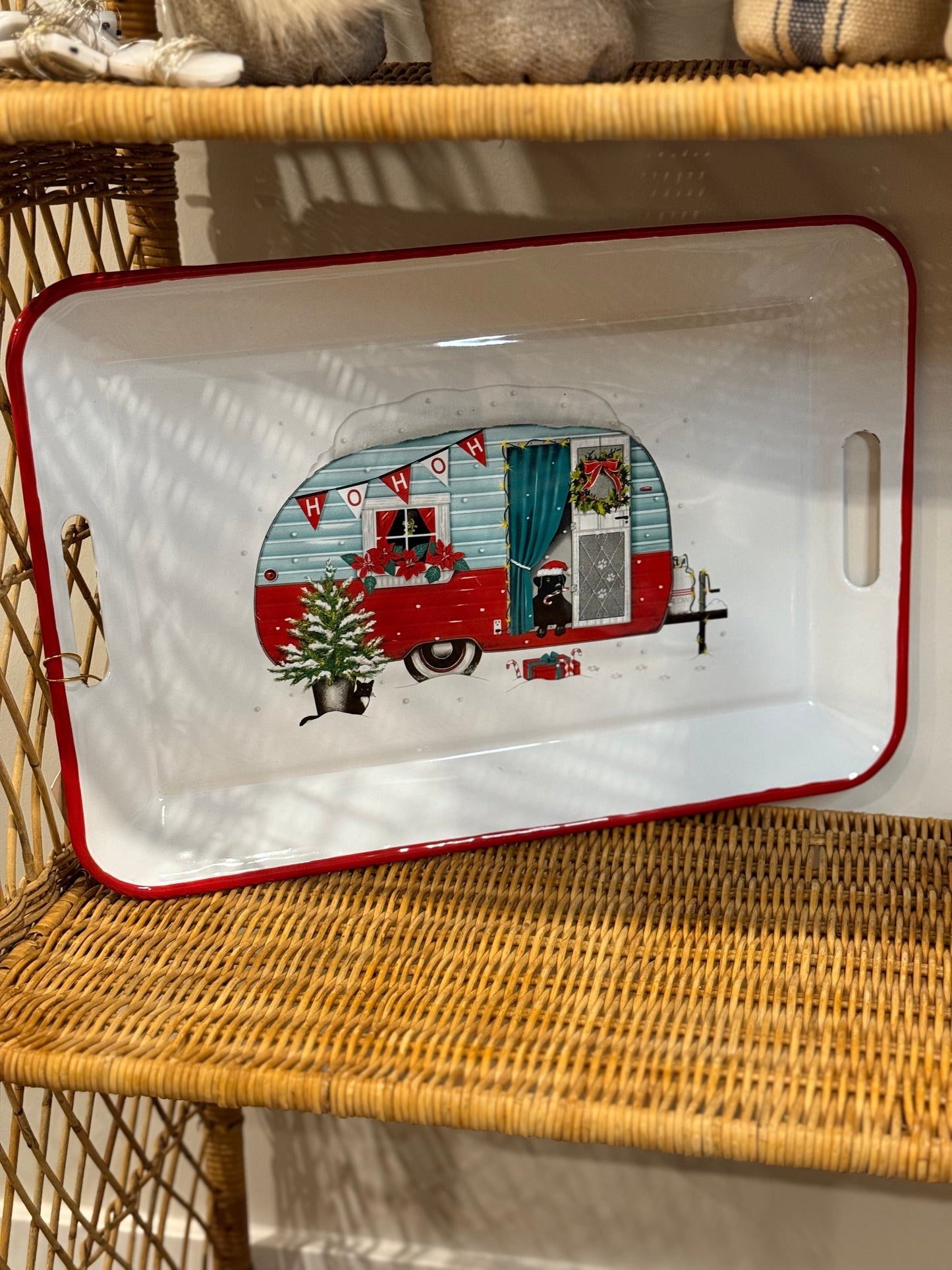 Vintage Christmas Tin Tray – Creative Co-Op