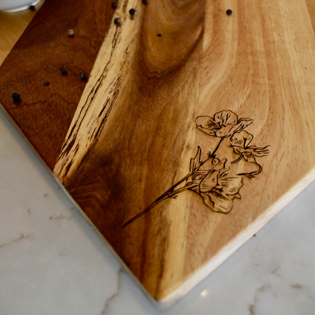 "Sweet Pea" – Handcrafted Cutting Board (11"x14")